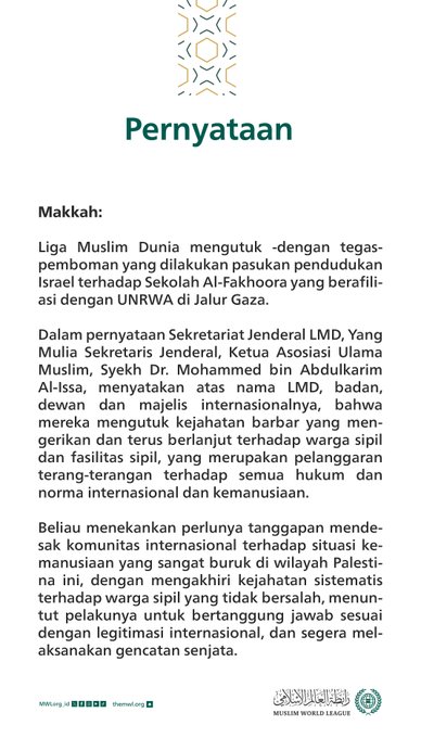 Pernyataan dari Liga Muslim Dunia: