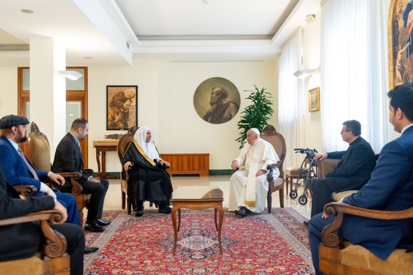 Pope Francis of the Vatican hosts Dr. Mohammad Al-Issa at his residence in the Vatican's Santa Marta.