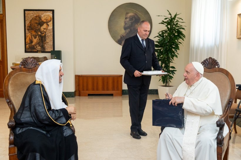 Pope Francis of the Vatican hosts Dr. Mohammad Al-Issa at his residence in the Vatican's Santa Marta.