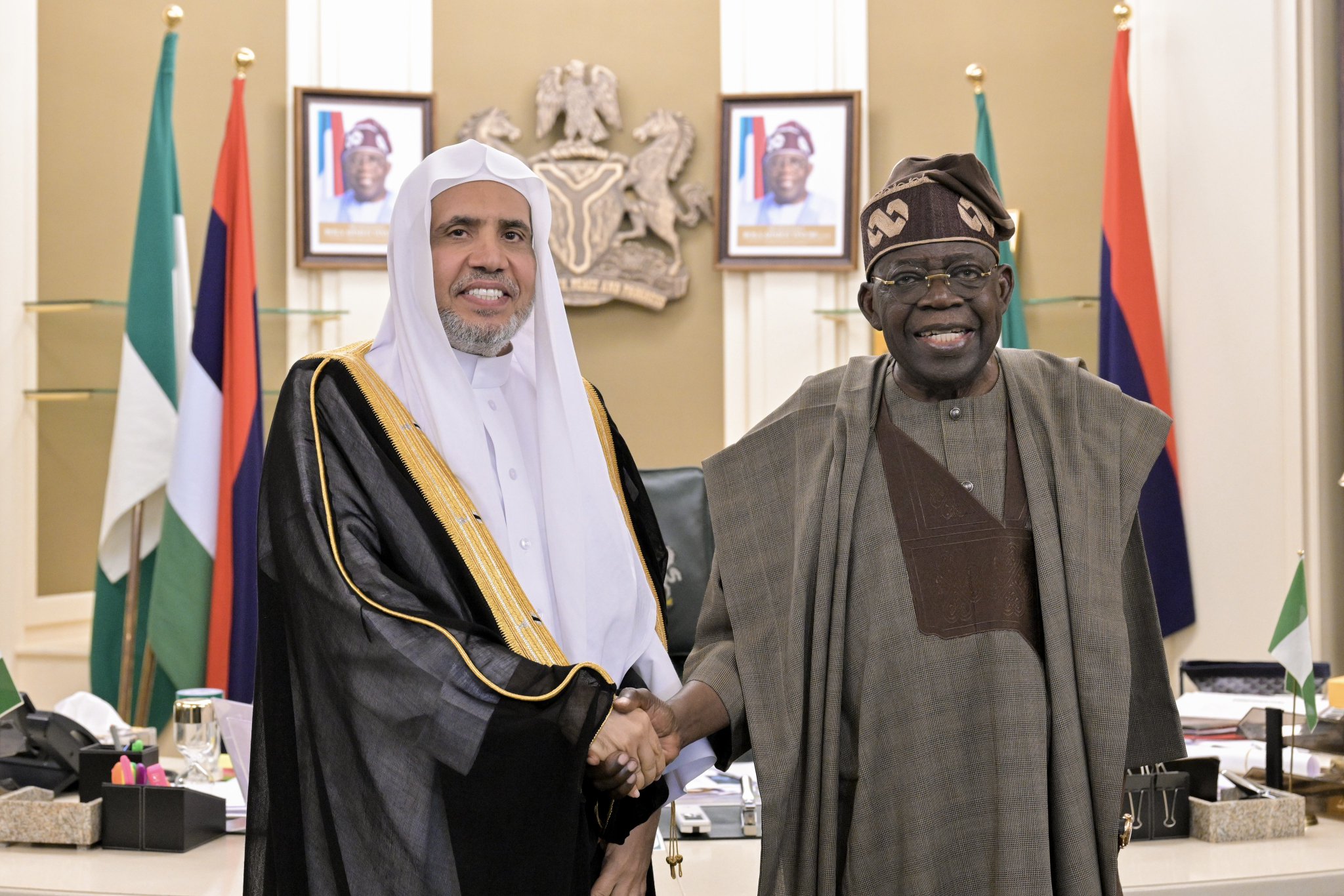 H.E. Mr. Bola Ahmed Tinubu, the President of the Federal Republic of Nigeria and Commander-in-Chief of the Armed Forces, received at the State House in the capital, Abuja, H.E. Sheikh Dr. Mohammed Al-Issa
