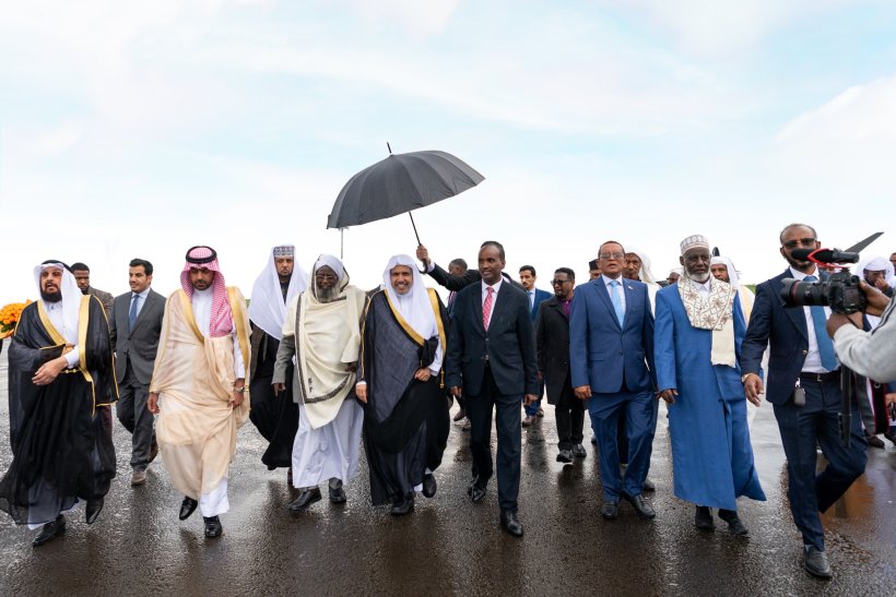 The delegation of the Muslim World League headed by His Excellency Sheikh Dr. Mohammed Alissa arrives in Addis Ababa, the capital of Ethiopia and the African Union