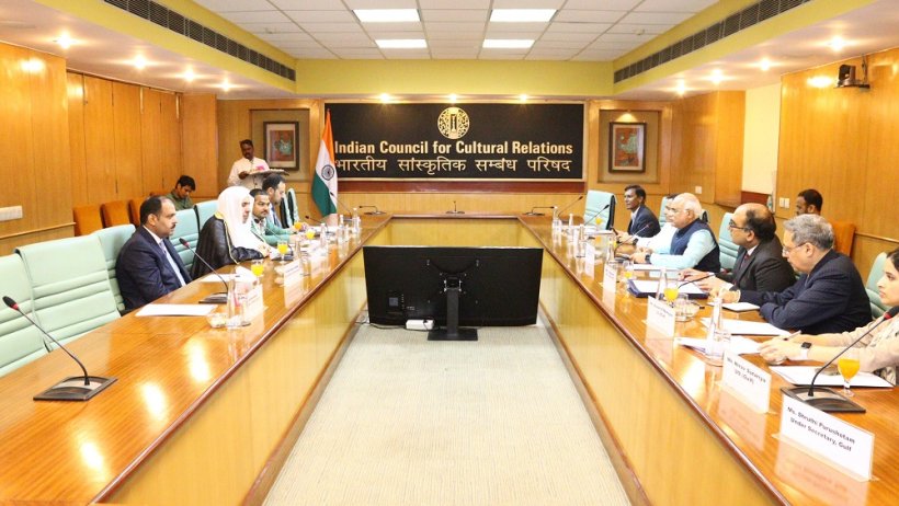 His Excellency Sheikh Dr.Mohammad Al-Issa, Secretary-General of the MWL, Chairman of the Organization of Muslim Scholars, met earlier today in New Delhi with the President of the Indian Council for Cultural Relations, Dr. Vinay Sahasrabuddhe
