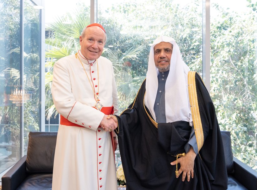 On a visit announced by the Vatican, Dr. Al-Issa receives the archbishop of Vienna in Riyadh at the MWL's headquarters