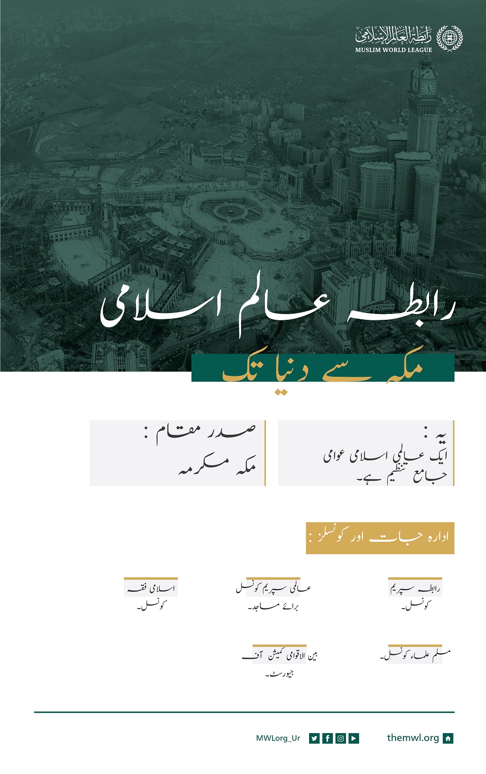 رابطہ عالم اسلامی .. اسلامی اور انسانی وژن، مکہ سے عالم تک ، جو اپنے اندر تمام عالم کی بھلائی اور امن کا تصور رکھتاہے