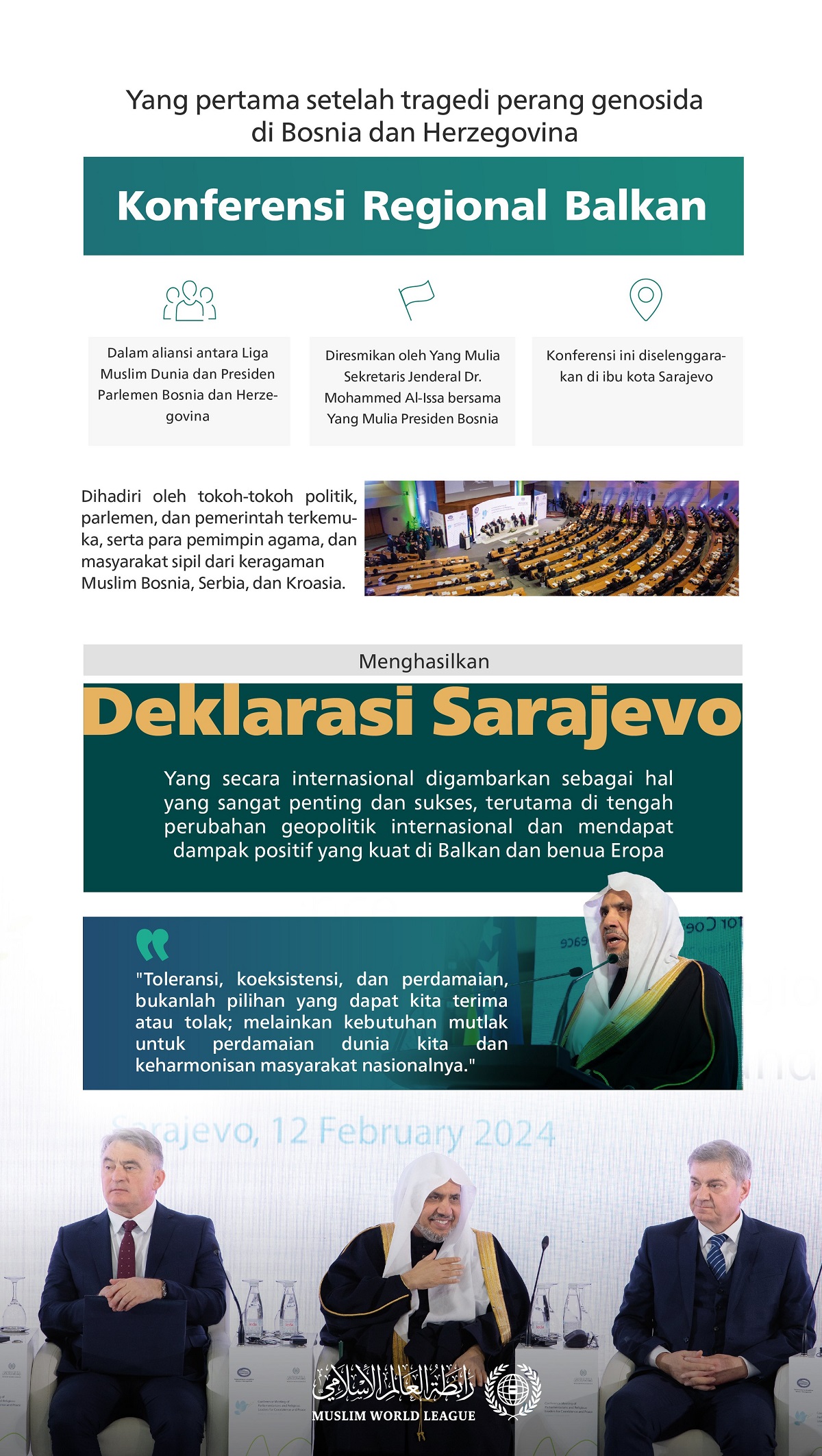 "Deklarasi Sarajevo"; Berikut rincian pertemuan pertama keragaman agama dan etnis di Balkan untuk mempromosikan perdamaian dan koeksistensi: