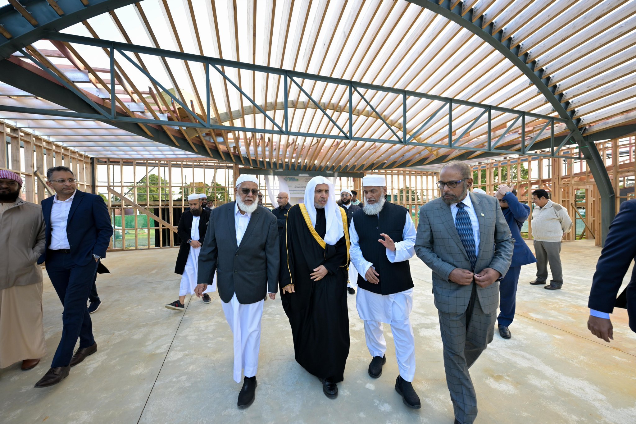 H.E. Sheikh Dr. Mohammed Al-Issa , Secretary-General of the MWL, toured the site where the first phase of the Islamic Centre is being developed in Auckland and took part in planting the Olive Tree of Peace within the centre’s premises