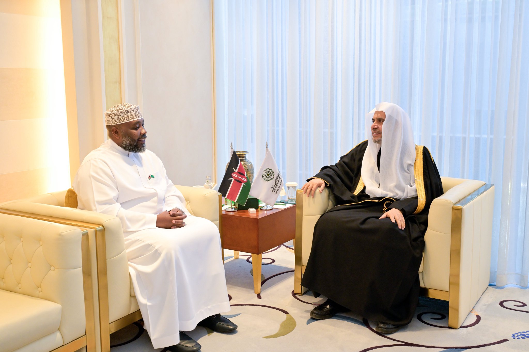 H.E. Sheikh Dr. Mohammed Al-Issa, met with H.E. Amb. Mohamed Ramadhan Ruwange, Ambassador of the Republic of Kenya to the Kingdom of Saudi Arabia