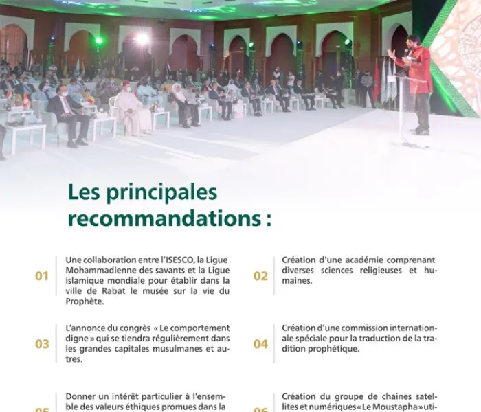 Les recommandations issues du congrès « La civilisation dans la tradition prophétique » :