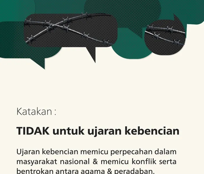 Ujaran kebencian merupakan ancaman bagi perdamaian dunia kita & keharmonisan masyarakat nasionalnya.