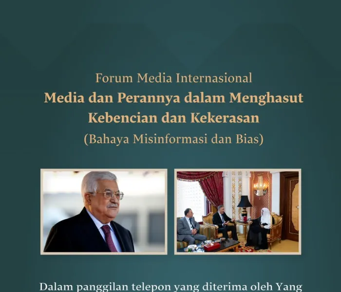  Yang Mulia Presiden Palestina Mahmoud Abbas, dalam panggilan telepon dengan Yang Mulia Sekretaris Jenderal LMD, Syeikh Dr. Mohammed Al-issa     
