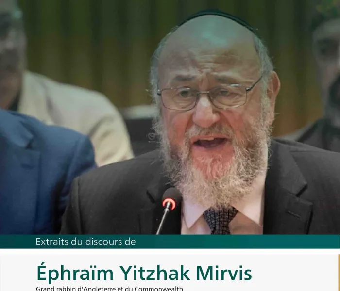 Extraits du discours de  Ephraïm Mirvis lors du lancement de l’initiative de la Ligue islamique mondiale pour “construire des ponts de compréhension et de paix entre l’Orient et l’Occident “ depuis le siège des Nations Unies à New York