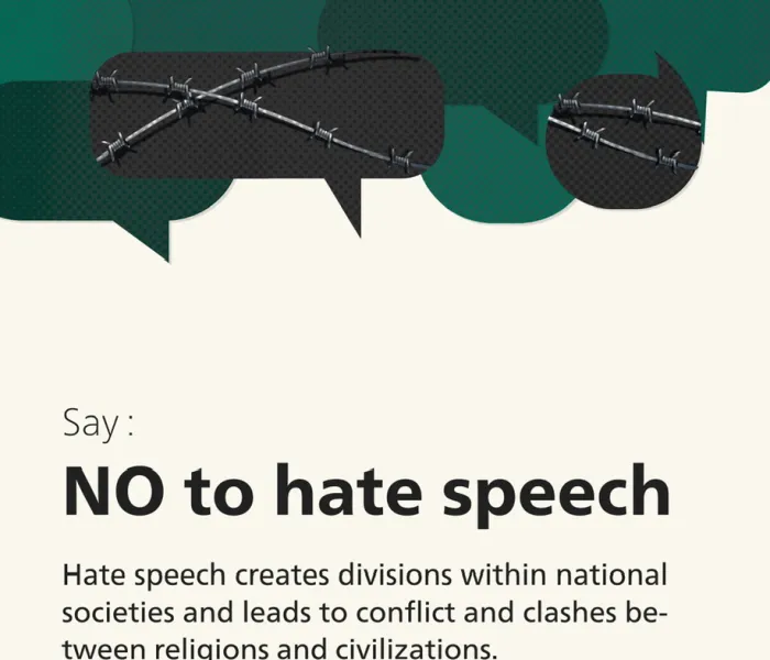 Hate speech is a threat to the peace of our world and the harmony of national societies. 