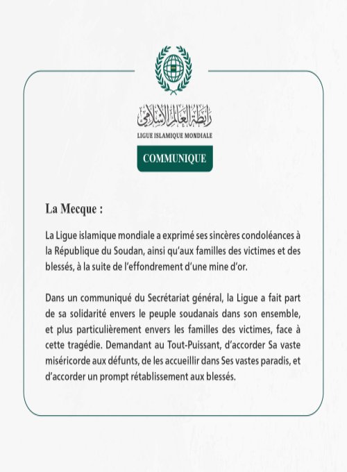Communiqué de la Ligueislamiquemondiale :