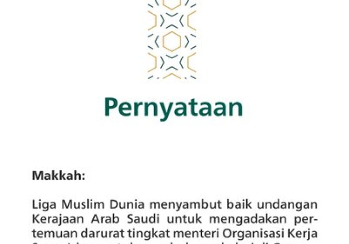 Pernyataan dari LigaMuslimDunia: