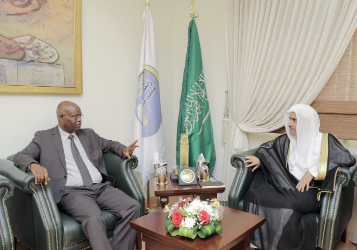 His Excellency the Secretary-General of the Muslim World League Dr. Mohammad Alissa meets at his office, the Ambassador of the Republic of Burundi Mr. Issa Mousa, during the meeting they discussed issues of mutual interest.