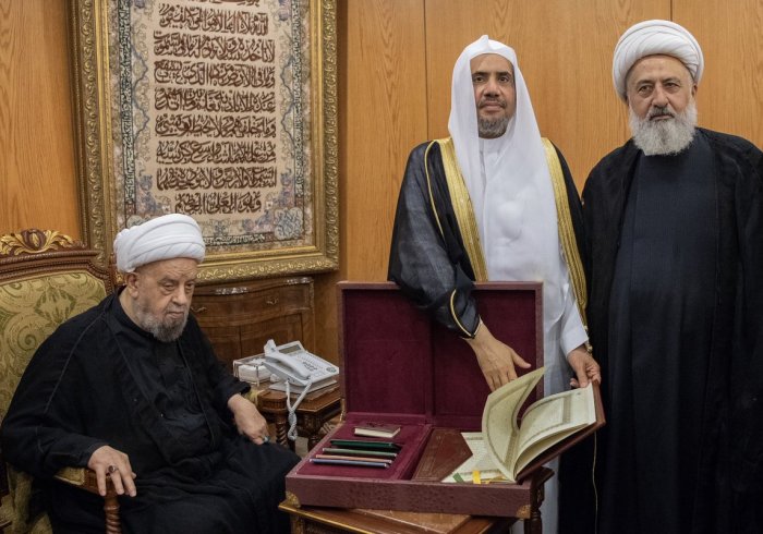 الشيخ عبدالأمير قبلان، رئيس المجلس الإسلامي الشيعي الأعلى يستقبل أمين عام رابطة العالم الإسلامي الشيخ محمد العيسى