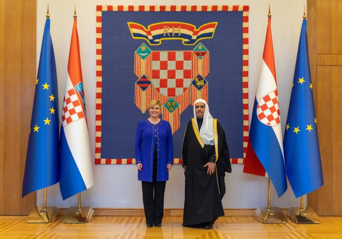 La Présidente de la République de Croatie reçoit au palais présidentiel Mohammad Alissa.