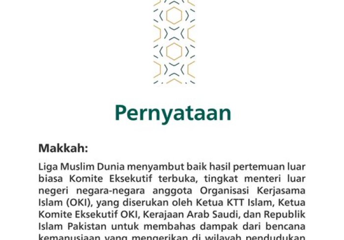 Pernyataan dari Liga Muslim Dunia: