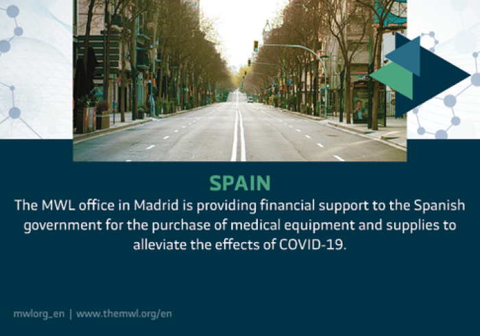 The MWL office in Madrid is providing financial support for the purchase of medical equipment