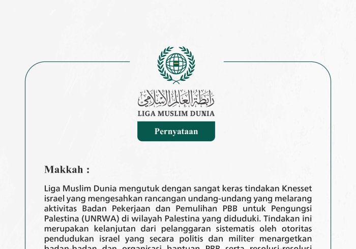 Pernyataan dari Liga Muslim Dunia: