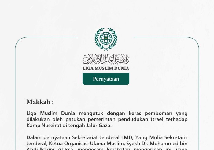 Pernyataan dari Liga Muslim Dunia: