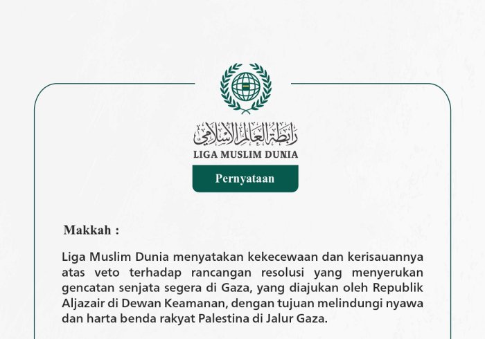 Pernyataan dari Liga Muslim Dunia:
