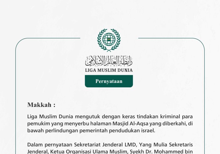 Pernyataan dari Liga Muslim Dunia: