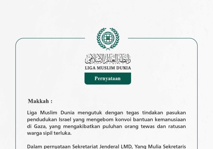 Pernyataan dari Liga Muslim Dunia: