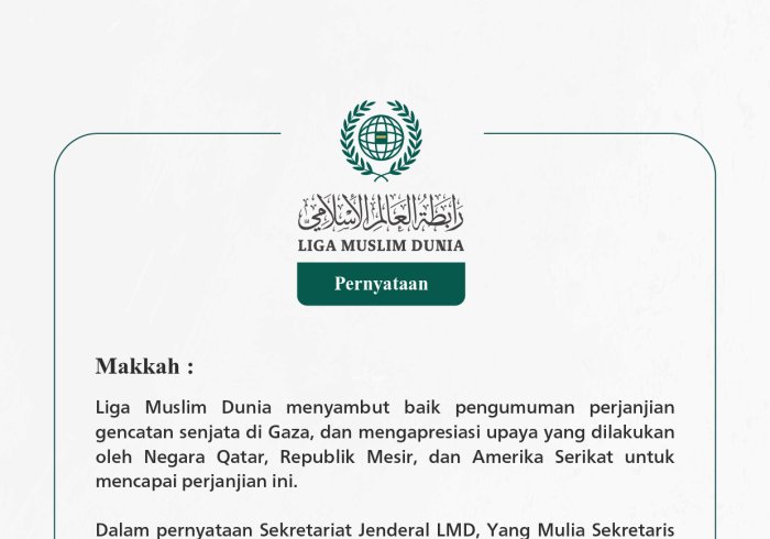 Pernyataan dari Liga Muslim Dunia: