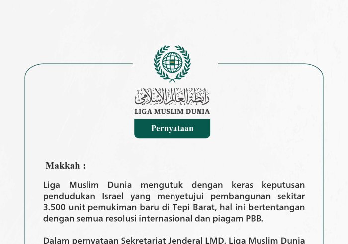 Pernyataan dari Liga Muslim Dunia: