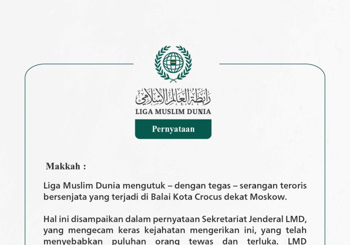 Pernyataan dari LigaMuslimDunia: