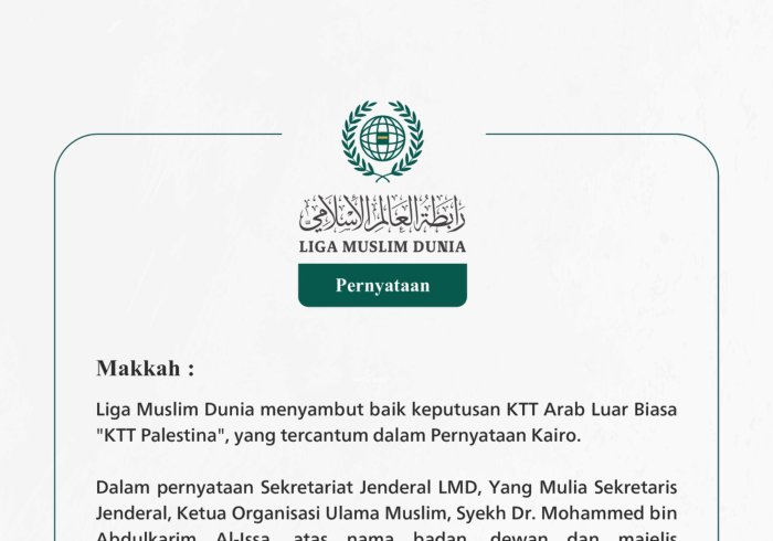 Pernyataan dari Liga Muslim Dunia: