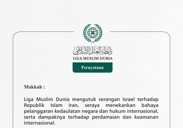 Pernyataan dari Liga Muslim Dunia: