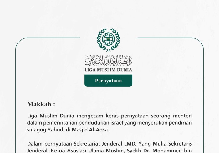 Pernyataan dari Liga Muslim Dunia: