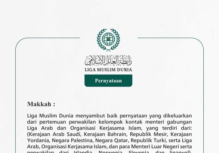Pernyataan dari Liga Muslim Dunia: