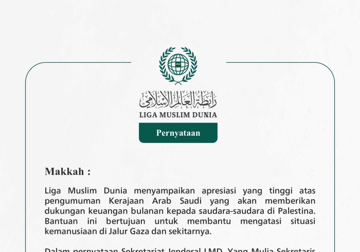 Pernyataan dari Liga Muslim Dunia: