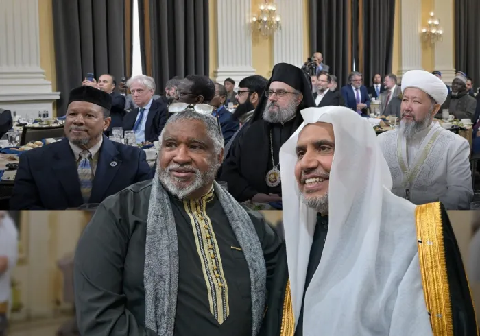 “Para pemimpin Islam” yang menghadiri acara penghargaan kepada Yang Mulia Sekretaris Jenderal LMD oleh para anggota “Partai Demokrat” dan “Partai Republik” di Kongres Amerika Serikat atas upaya beliau dalam “memerangi kebencian”