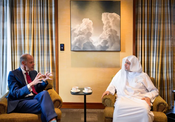 H.E. Sheikh Dr. Mohammed Al-Issa , Secretary-General of the MWL, received at his residence Lord Rook and Lord Walney, members of the House of Lords in the UK Parliament