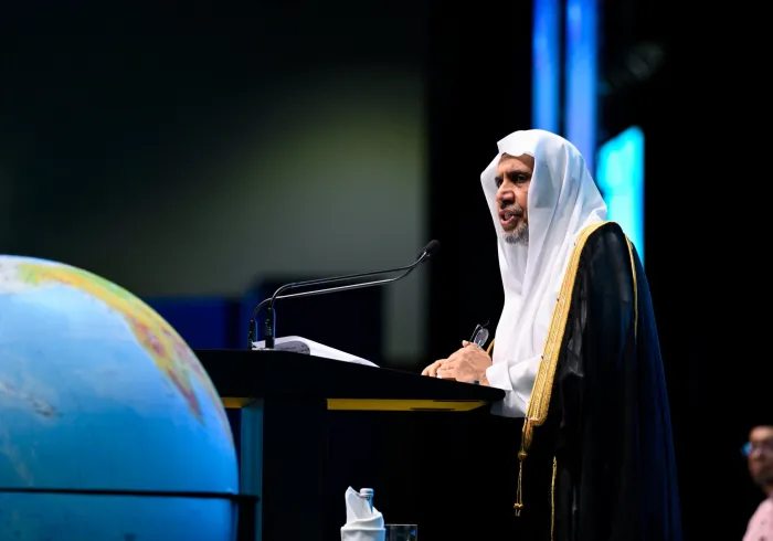 صورٌ من القمة الدولية الثالثة للقيادات الدينية، بمشاركة معالي الأمين العام، رئيس هيئة علماء المسلمين، فضيلة الشيخ د. ⁧‫محمد العيسى‬⁩ ‬⁩ متحدثًا رئيسيًا في حفل الافتتاح