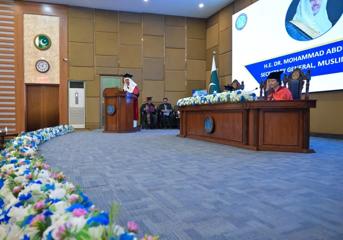 Pakistan’s National University awarded H.E. Sheikh Dr. Mohammed Al-Issa, Secretary-General of the MWL, an Honorary Doctorate in the Philosophy of International Relations
