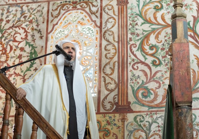 from the pulpit of the grand historical mosque in Tirana, Albania, His Excellency Sheikh Dr. Mohammed Alissa, Secretary-General of the MWL and Chairman of the Organization of Muslim Scholars delivers today's Friday sermon on the 6th of Sha'ban