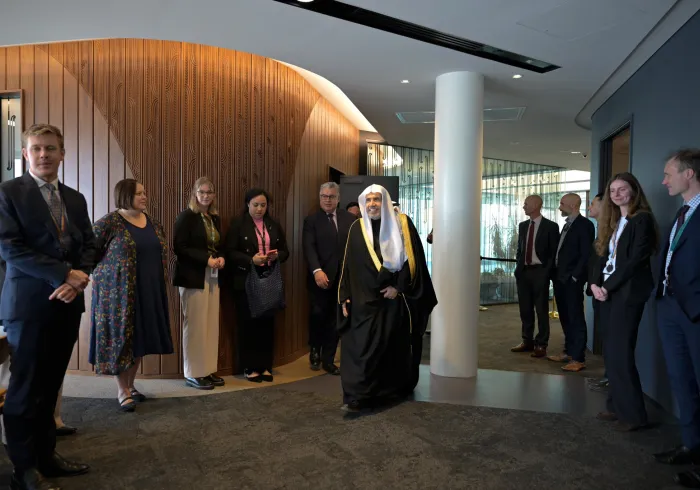 H.E. Sheikh Dr. Mohammed Al-Issa , Secretary-General of the MWL, was welcomed by the Māori, the Indigenous people of New Zealand, at the New Zealand Government precinct