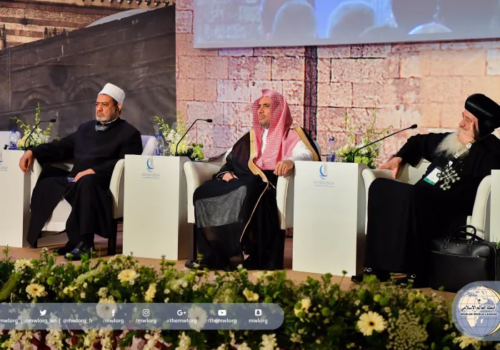 ‏معالي الأمين العام ملقياً كلمته في افتتاح: "مؤتمر الأزهر العالمي للسلام" المنعقد في القاهرة صباح أمس الخميس 