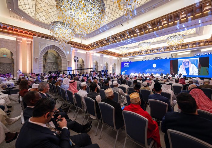 His Eminence Sheikh Abdulaziz Al-Sheikh, the Grand Mufti of the Kingdom of Saudi Arabia, at the inaugural session of the second edition of the Global Conference: 