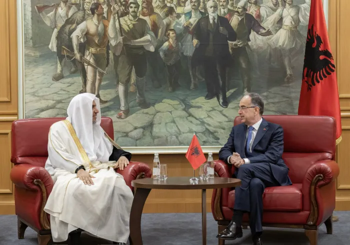 The President of the Republic of Albania, Mr. Bajram Begaj, received at the Presidential Palace in the capital, Tirana, the Secretary General, President of the Organization of Muslim Scholars, Sheikh Mohammed Alissa.