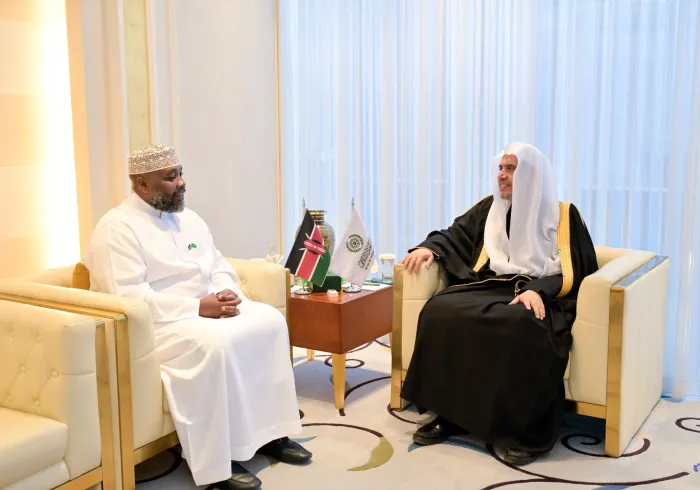 H.E. Sheikh Dr. Mohammed Al-Issa, met with H.E. Amb. Mohamed Ramadhan Ruwange, Ambassador of the Republic of Kenya to the Kingdom of Saudi Arabia