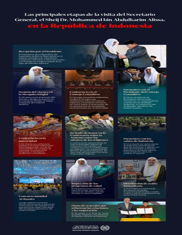 Las principales etapas de la visita del Secretario General, en la República de Indonesia