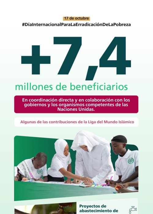 La Liga del Mundo Islámico continúa su labor humanitaria, inspirada en los valores del Islam, en todo el mundo, mediante la ejecución de proyectos e iniciativas cuyos beneficios alcanzan a millones de personas