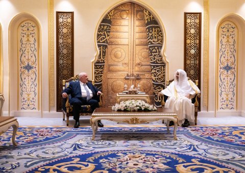 H.E. Sheikh Dr. Mohammed Al-Issa met with H.E. Sheikh Dr. Mohammad Abu Al-Khair Shukri, the Minister of Awqaf of the Syrian Arab Republic.