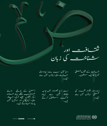 دنیا بھر میں 400 ملین سے زیادہ لوگ یہ زبان استعمال کرتے ہیں۔ عربی زبان ایک مقدس شناخت اور ایسا تہذیبی رابطہ ہے جو انسانیت کے لئے فائدہ بخش ہے